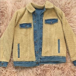 teddy denim jacket